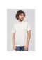 Çizgi Triko Erkek Şerit Detaylı Dik Yaka T-Shirt 4253011 Ekru-Ekru