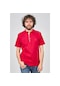 Çizgi Triko Erkek Şerit Detaylı Dik Yaka T-Shirt 4253011 Kırmızı-Kırmızı