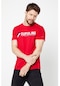 Comeor Erkek Kırmızı Önü Yazı Baskılı Kısa Kollu T-Shirt