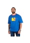 Deepsea Erkek Mavi Önü Yazı Baskılı Tişört 2200510-Mavi