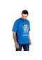 Deepsea Erkek Mavi Önü Yazılı Ayıcıklı Tişört 2200511-Mavi