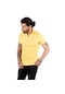 Deepsea Erkek Sarı Örme Desenli Tişört 2209008-Sarı