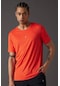 Defacto DeFactoFit Slim Fit Bisiklet Yaka Baskılı Kısa Kollu Sporcu Tişört X6142AZ24SPOG198 Turuncu