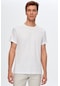 D's Damat Beyaz Bisiklet Yaka %100 Pamuklu Nefes Alabilen T-shirt