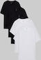 Ds Damat Oversize Siyah/beyaz 5'li Oversize %100 Pamuk T-shirt 6hc14ortbn006