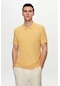 Ds Damat Regular Fit Açık Sarı Pike Dokulu %100 Pamuk Kıvrılmaz Polo Yaka Nakışlı T-Shirt 4HC14ORT51000 Sarı
