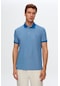 D'S Damat 8Hc14Ort52000 Regular Fit Saks Mavi Polo Yaka Nakışlı Pamuk Karışımlı T-Shirt
