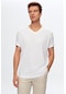 D's Damat Beyaz V Yaka %100 Pamuk T-shirt