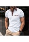 Erkek Beyaz Sahte Cep Şeritli Blok Renkli Tişört