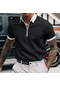 Erkek Fermuarlı Polo Gömlek Kısa Kollu - Siyah