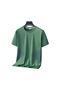 Erkek İpek Kısa Kollu Tişört Tişört Yeşil
