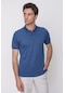 Erkek Marine Basic Düz  Slim Fit Dar Kesim Kısa Kollu Polo Yaka Tişört