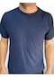 Erkek Normal Kalıp Lacivert Renk Fitilli T-shirt