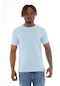 Erkek Slim Fit Pamuk Likra Basic Kısa Kol T-shirt-mavi-mavi