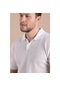 Ferraro Beyaz Polo Yaka Düğmeli Erkek Pamuk Triko T-Shirt-Beyaz