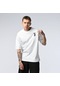 Fifty Color JV Baskılı Oversize Beyaz Penye Erkek Tshirt