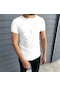 Fitilli Sade İnce Ve Rahat Beyaz T-shirt