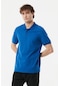 FULLAMODA Basic Polo Yaka Düğmeli Tişört- Saks Mavi