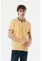 FULLAMODA Çizgili Polo Yaka Düğmeli Tişört- Sarı