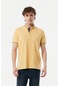 FULLAMODA Yakası Desenli Polo Yaka Slim Fit Tişört- Sarı