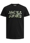 Jack & Jones Techlogo 12215700 Bisiklet Yaka Logolu Erkek Tişört - Siyah
