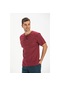 Kısa Kol Şile Bezi Zımbalı Erkek Tshirt Koyu Bordo 3068
