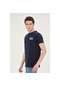 Lacivert Erkek Yıkamalı Basic T-Shirt Tişört %100 Pamuk Tişört-Lacivert