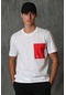 Lufian Erkek Lucas Modern Grafik T-Shirt 111020174 Beyaz
