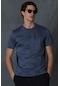 Lufian Erkek Tony Modern Grafik T-Shirt 111020167 Koyu Mavi