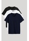 MMetalic Erkek Çok Renkli T- Shirt Regular Fit Rahat Kesim V Yaka (547658707) Lacivert