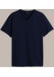 MMetalic Erkek Pamuklu Kısa Kollu V Yaka T-Shirt (501126077) Lacivert