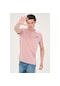 Pembe Erkek Yıkamalı Basic T-Shirt Tişört %100 Pamuk Tişört-Pembe