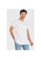 Peraluna Kol Ucu Desenli Uzun Beyaz Pamuklu Erkek T-Shirt-Beyaz
