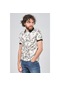 Qwerty Erkek Çiçek Desenli Slim Fit Polo Yaka T-Shirt 5452424 Siy-Siyah