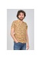 Qwerty Erkek Çiçek Desenli Slim Fit Polo Yaka T-Shirt 5452995 Hardal-Hardal