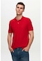 Ds Damat Regular Fit Kırmızı Pike Dokulu %100 Pamuk Kıvrılmaz Polo Yaka Nakışlı T-shirt 4HC14ORT51000 Kırmızı