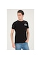 Siyah Erkek Yıkamalı Basic T-Shirt Tişört %100 Pamuk Tişört-Siyah