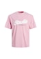 Jack & Jones Slogan Yazı Baskılı Tişört- Cabana 12234803 Prism Pink
