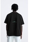 The Champ Clothing Bisiklet Yaka Organik Chernistry Baskılı Oversize Erkek T-shirt Siyah