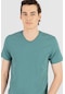 Tudors Slim Fit Dar Kesim V Yaka Düz Basıc Kısa Kol T-Shirt-20385