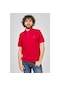 Uztex Erkek Slim Fit Polo Yaka T-Shirt 07100316 Kırmızı-Kırmızı