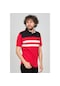 Uztex Erkek Slim Fit Polo Yaka T-Shirt 07100354 Siyah-Kırmızı-Siyah