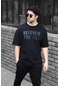 Weyeze Believe Enjeksiyon Baskılı Oversize T-shirt AC-Y36007LNS- Lacivert