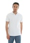 Weyeze  Düğmesiz Polo Yaka T-shirt AB-Y35007LNS- Beyaz