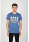Weyeze Empirme Baskı Basic T-shirt AC-Y38336LNS- Mavi