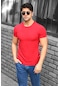 Weyeze Jakarlı T-shirt AB-Y37018LNS- Kırmızı
