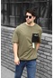 Weyeze Mood Nakışlı Cep Detaylı Oversize T-shirt AC-Y36015LNS- Haki