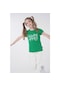 Brz Kids Baskılı Kız Çocuk Kısa Kollu T-Shirt Yeşil