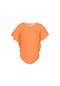 Brz Kids Sim Baskılı Neon Turuncu Kız Çocuk Yarasa Kollu T-Shirt. Turuncu