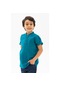 Kısa Kol Şile Bezi Bodrum Erkek Çocuk Tshirt Petrol 3053